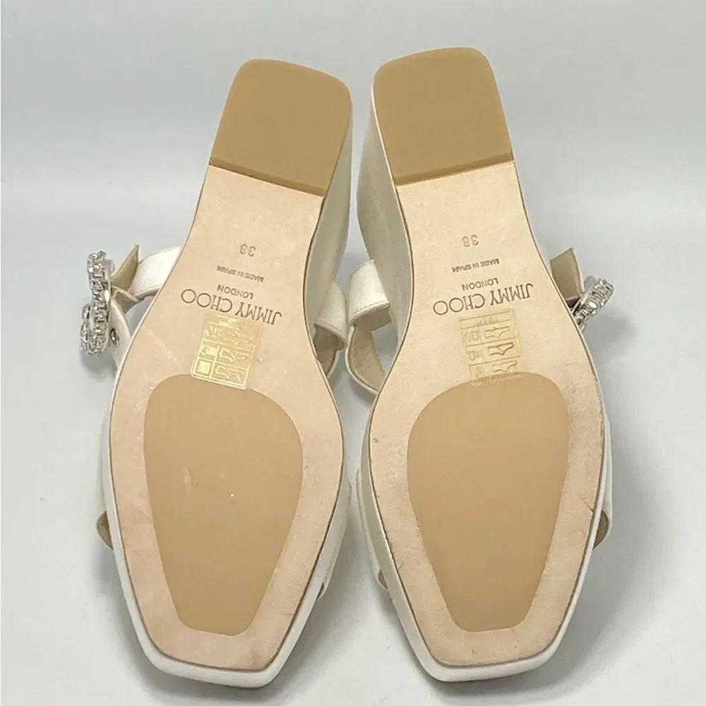 Jimmy Choo Mirabelle Satin Wedge Sandals size 38